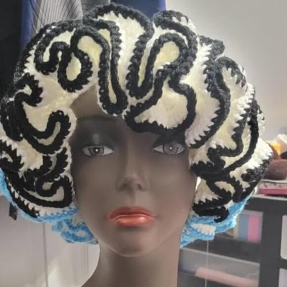 Handmade Crochet Bucket Hat Ruffled Brim Winter Windproof Fisherman Style main image 6